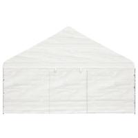 Prieel met dak 5,88x2,23x3,75 m polyetheen wit - thumbnail
