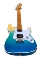 Flight Rock Series Pathfinder Tenor Transparent Blue elektrische solid body ukelele met gigbag - thumbnail