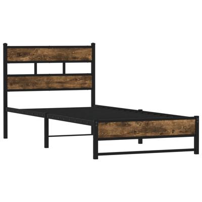 Bedframe zonder matras metaal gerookt eikenkleurig 180x200 cm