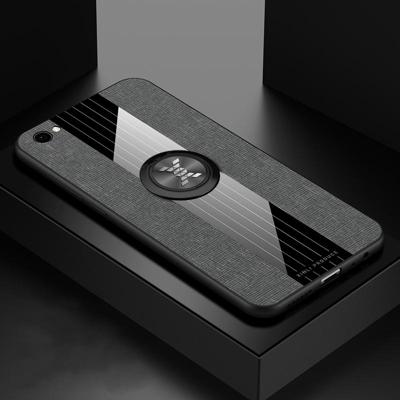 Voor vivo Y67 XINLI stiksels doek textuur schokbestendig TPU beschermhoes met ring houder (grijs)