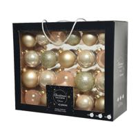 Decoris kerstballen set Glas 42st parel 5-6-7cm - thumbnail