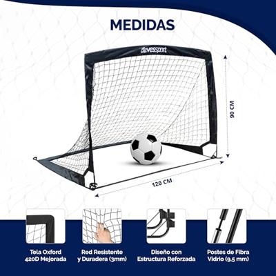 Voetbaldoel Devessport 120 x 90 x 90 cm Zwart