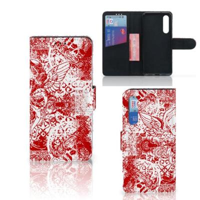 Telefoonhoesje met Naam Xiaomi Mi 9 SE Angel Skull Rood Telefoonhoesje met Naam Xiaomi Mi 9 SE Angel Skull Rood