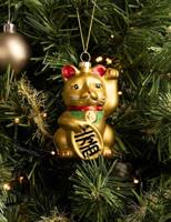 Nordic Light Kerstbal Maneki Neko 10 cm - thumbnail