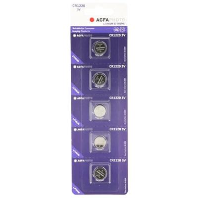 AgfaPhoto Batterij knoopcel CR1220 3V Extreme Lithium 5 stuks