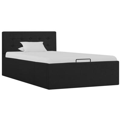 Bedframe met hydraulische opslag stof donkergrijs 90x200 cm