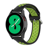 Siliconen sportbandje met gesp - Zwart + groen - Samsung Galaxy Watch 4 - 40mm / 44mm - thumbnail