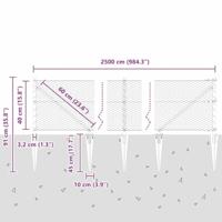 VidaXL Afrasteringspaal zilver 25 x 0,4 m (25 mm gaas) staal - thumbnail