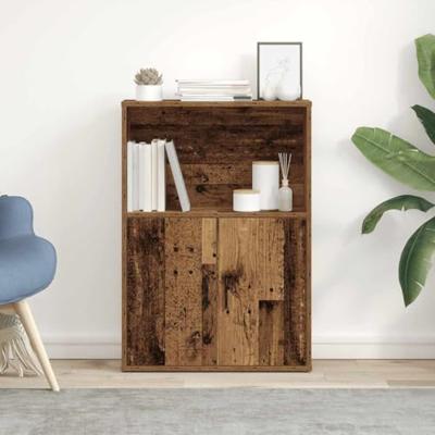 Boekenkast 60x24x85 cm bewerkt hout oud houtkleurig