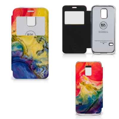 Hoesje Samsung Galaxy S5 Mini Watercolor Dark Hoesje Samsung Galaxy S5 Mini Watercolor Dark