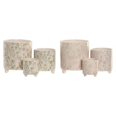 Grondlegger Home ESPRIT Wit Groen Roze Keramisch Blommor Shabby Chic 13,7 X 13,7 X 14,7 CM (3 Onderdelen) (2 Stuks) Grondlegger Home ESPRIT Wit Groen Roze Keramisch Blommor Shabby Chic 13,7 X 13,7 X 14,7 CM (3 Onderdelen) (2 Stuks)