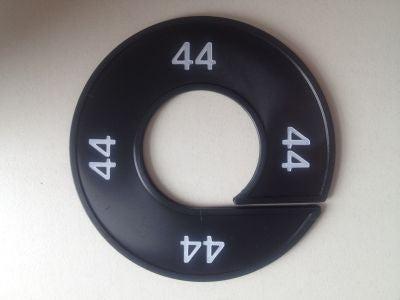 Maatring 9cm zwart/wit 44