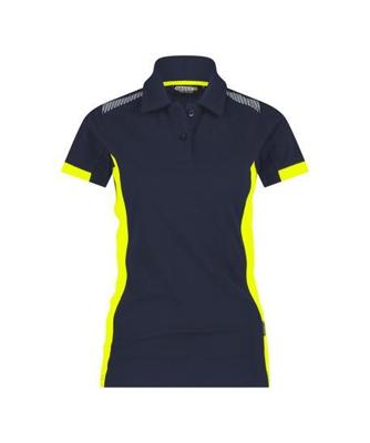 DASSY polo veracruz women nachtblauw/fluogeel xs