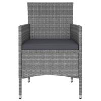 5-delige Loungeset poly rattan grijs - thumbnail