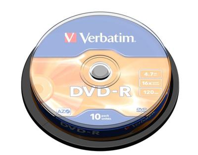 DVD-R Verbatim DVD-R Matt Silver 16x 10 pcs (10 Stuks)