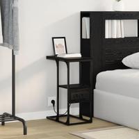 Nachtkastje Zwart eiken 41.5 x 26 x 60.5 cm Bewerkt hout - thumbnail