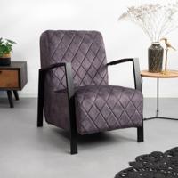 Tower Living Fauteuil 'Villa' Velvet, kleur Antraciet - thumbnail