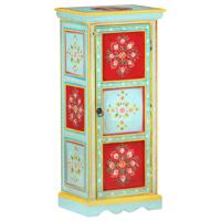 Hoge kast handgeschilderd 40x30x90 cm massief mangohout - thumbnail