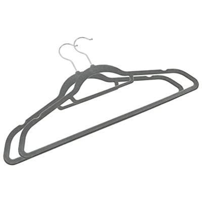 VidaXL 50-delige kledinghangerset anti-slip fluweel grijs VidaXL 50-delige kledinghangerset anti-slip fluweel grijs