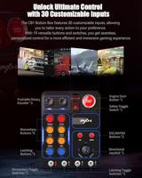 PXN CB1 Button Box - Zij Paneel voor Gaming Stuur, ETS2 Hulp Controller - Alleen voor PC | 19 Sim Knoppen, RGB, USB, Klem | Knoppen Kast voor Truck, Race, Vliegtuig en Boerderij Simulatie Spellen - thumbnail