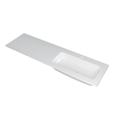 INK Faktor Wastafel Polystone Rechts met 1 Kraangat - 1600x450x15 mm - Glans Wit