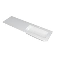 INK Faktor Wastafel Polystone Rechts met 1 Kraangat - 1600x450x15 mm - Glans Wit - thumbnail