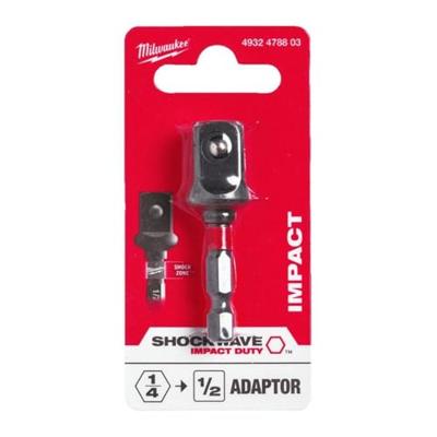 Milwaukee SchockWave™ Krachtdop Adapter ¼" Zeskant - ½" Vierkant - 4932478803