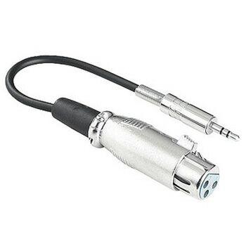 Hama Audio-adapter (voor het aansluiten van een monomimicrofoon, microfoonkabel met XLR-koppeling op 3,5 mm jack-stekker, stereo, flexibel, microfoonadapter) zilver
