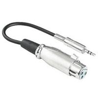 Hama Audio-adapter (voor het aansluiten van een monomimicrofoon, microfoonkabel met XLR-koppeling op 3,5 mm jack-stekker, stereo, flexibel, microfoonadapter) zilver - thumbnail