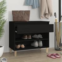 VidaXL Schoenenkast 70x36x60 cm bewerkt hout zwart - thumbnail