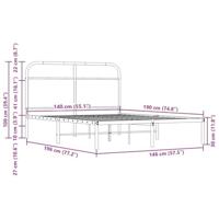 Bedframe zonder matras bewerkt hout gerookt eiken 140x190 cm - thumbnail