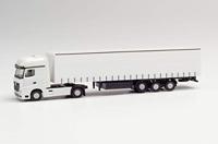 Herpa 013796 N Vrachtwagen Mercedes Benz Minikit Actros trekker-opleggercombinatie met schuifzeil - minikit - thumbnail