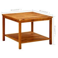 Salontafel 60x60x45 cm massief acaciahout - thumbnail