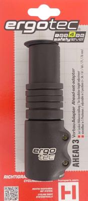 Ergotec Stuurpen verlenger ahead 3 - 1-1/8" al6061 t6 - zwart gezandstraald