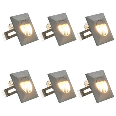 VidaXL Led-buitenwandlampen 6 st 2 w vierkant zilverkleurig