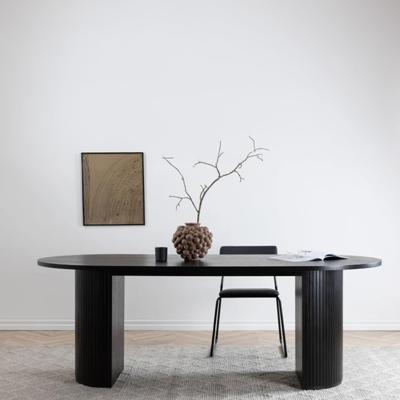 Nohr Deens Ovale Eettafel 'Fionna' 200 x 90cm, kleur Zwart Nohr Deens Ovale Eettafel 'Fionna' 200 x 90cm, kleur Zwart