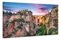 Schilderij -Ronda, Spanje, Puente Nuevo-brug , 2 maten, wanddecoratie , premium print - thumbnail
