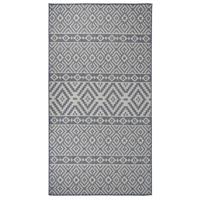 VidaXL Buitenkleed met patroon platgeweven 80x150 cm blauw - thumbnail