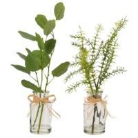 J-Line kunsttak in vaas groen 37 cm 2 assorti | 12 stuks - thumbnail