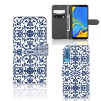 Samsung Galaxy A7 (2018) Hoesje Flower Blue - thumbnail
