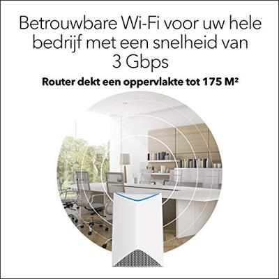 NETGEAR Orbi Pro SRR60 zakelijk draadloos mesh-systeem voor bedrijven (tri-band mesh-router van 3000 Mbps met een dekking tot 175 m², plug-and-play, AC3000, draadloos LAN access point, SRR60-100EUS)