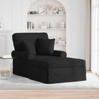 Chaise Lounge met Rok met kussen Zwart 91 x 157 x 91 cm Stof - thumbnail