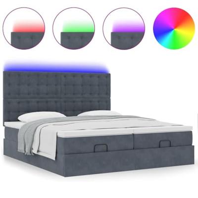 Ottoman bed met matrassen en LED's 200x200cm fluweel