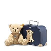 Teddybeer met koffer 21 cm voor kinderen BEN STEIFF beige - thumbnail
