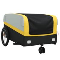 VidaXL Fietstrailer 45 kg ijzer zwart en geel - thumbnail