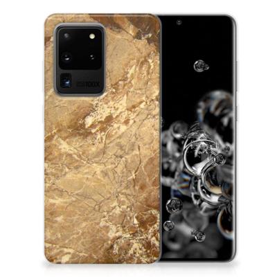 Samsung Galaxy S20 Ultra | TPU | Siliconen hoesje | Marmer Creme