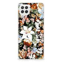 TPU Case voor Samsung Galaxy A22 4G | M22 Dark Flowers - thumbnail