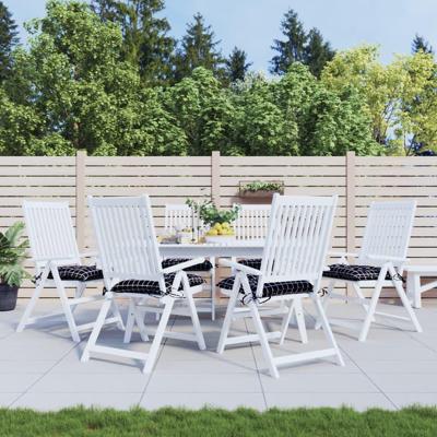 VidaXL Stoelkussens 6 st 50x50x7 cm stof ruitpatroon zwart