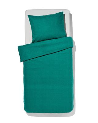 HEMA Dekbedovertrek flanel 140x200/220 melange donker groen (donkergroen)