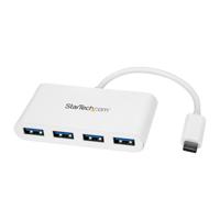 StarTech.com 4 Port USB-C Hub met 4x USB-A Ports (USB 3.0 SuperSpeed 5Gbps) - USB Bus Powered - USB-C nar USB-A Laptop Adapter Hub - USB 3.1 Gen 1/USB 3.2 Gen 1 Type-C Hub - Wit - thumbnail